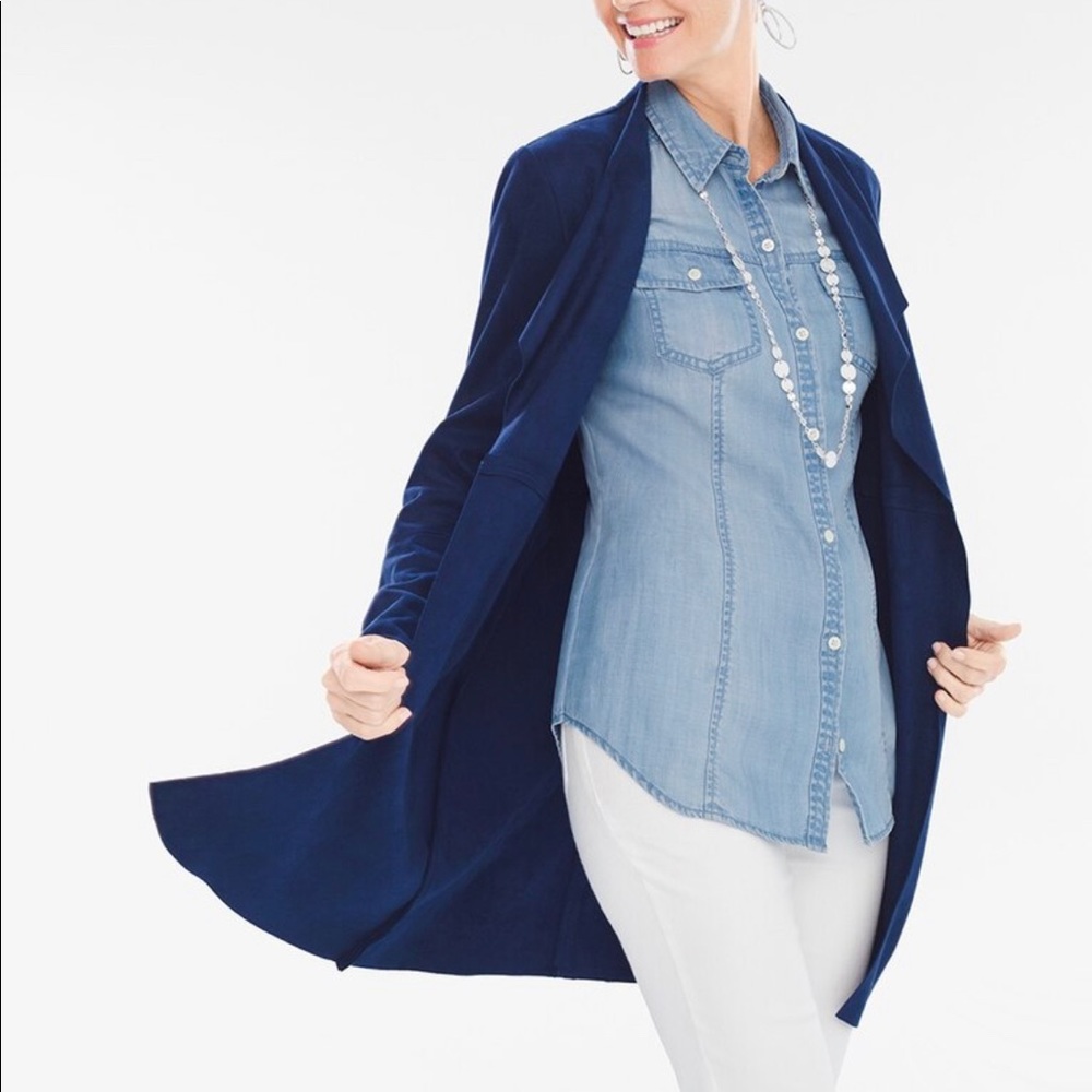 Chicos double face faux sueded topper jacket